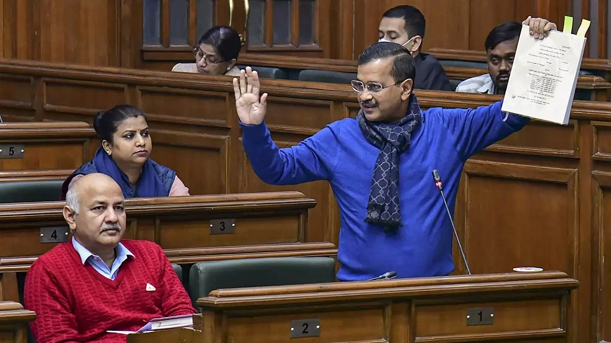 Arvind Kejriwal at Delhi Assembly