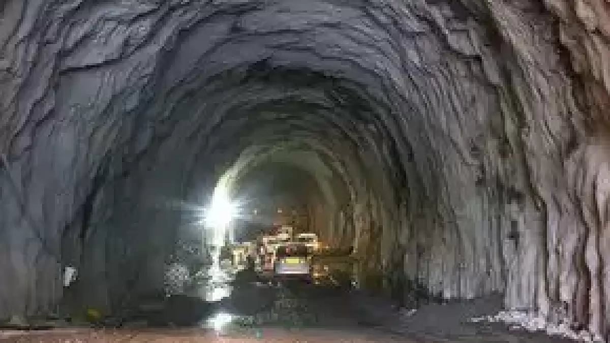 Construction work underway at Zojila Pass