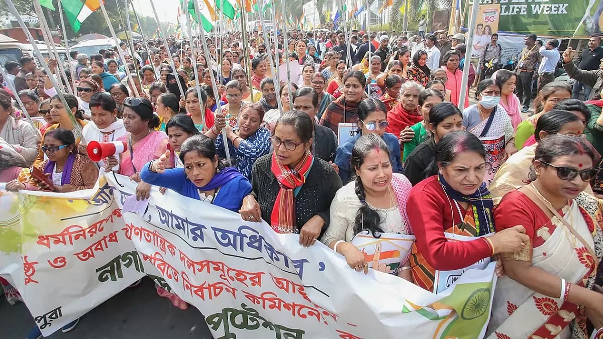 Congress and CPI(M) rally in Tripura