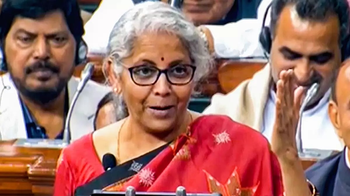 Union Finance Minister Nirmala Sitharaman during the Budget speech on Wednesday
