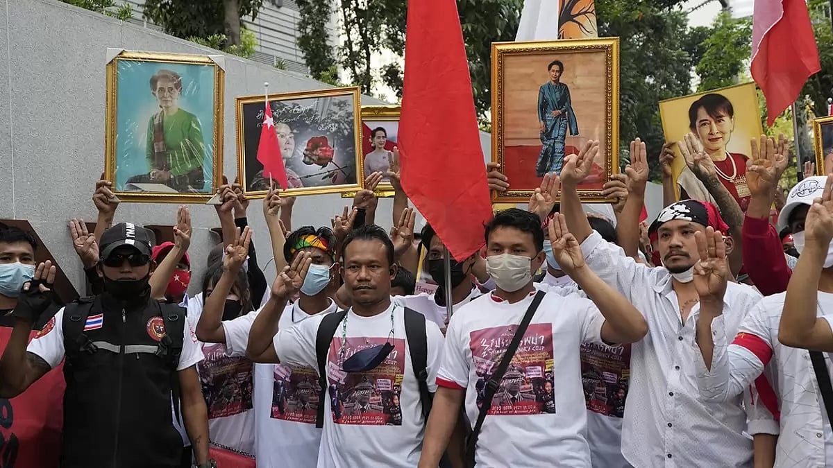 Thailand Myanmar Protest