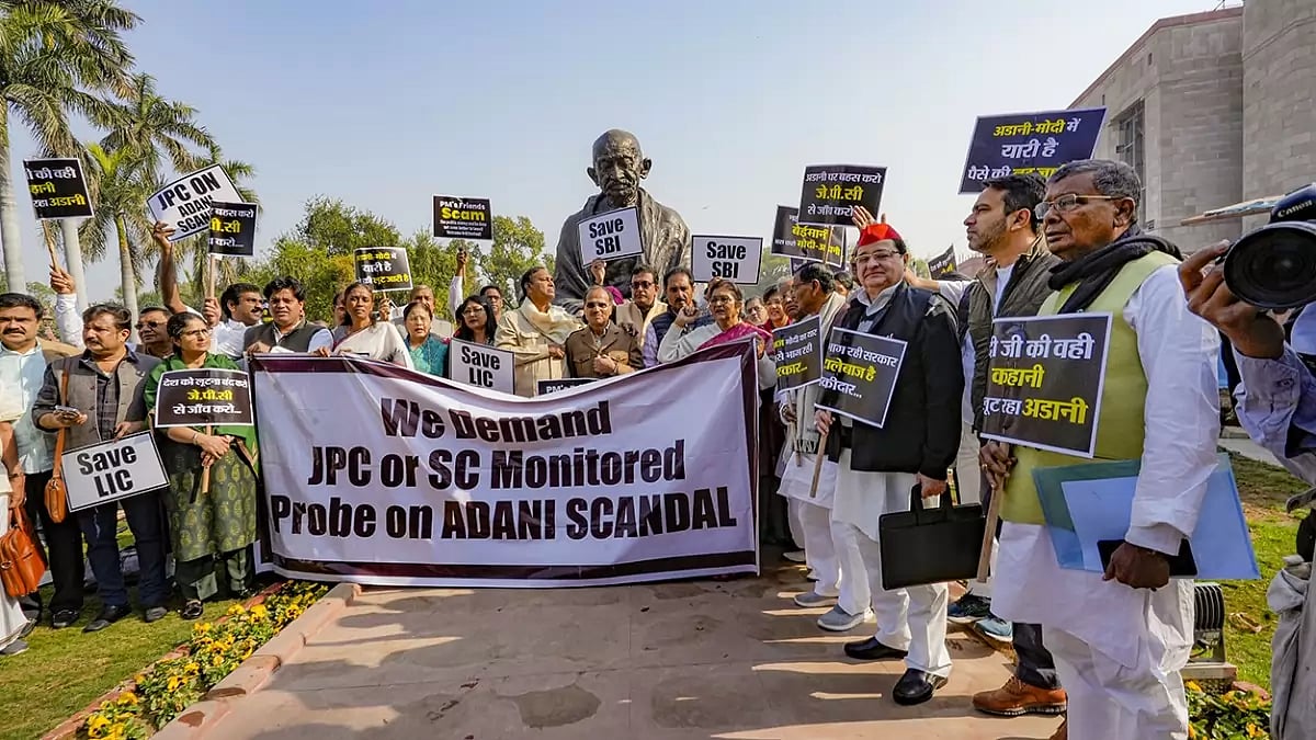 Opp. members protest over Adani row