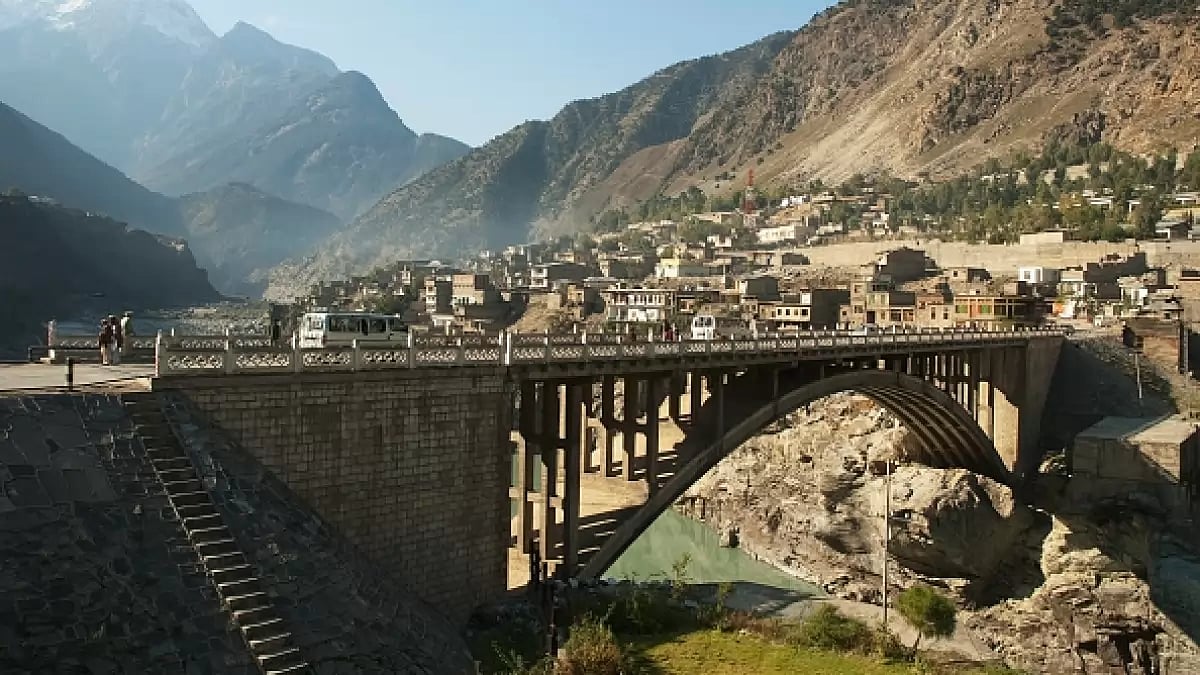 Bridge Over The Indus River, Dasu, North-West Frontier Province, Pakistan.