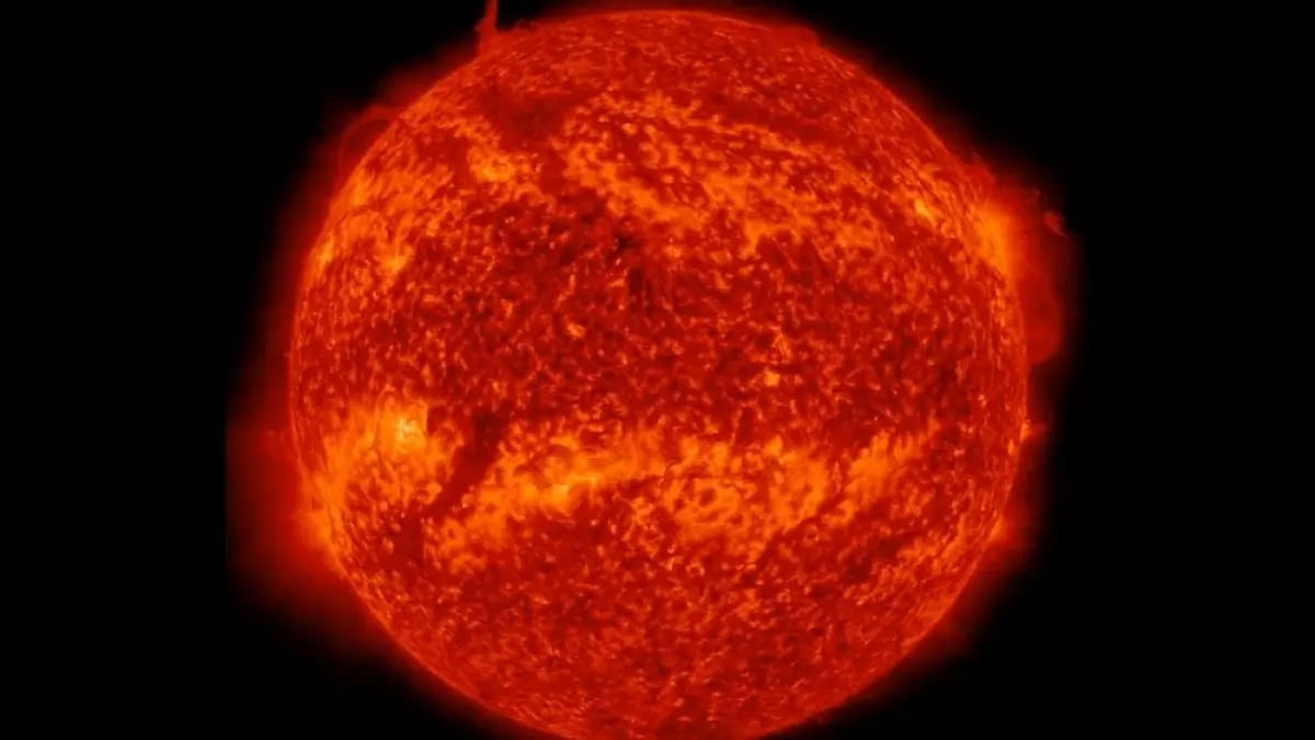 A part of the Suns surface breaks off.