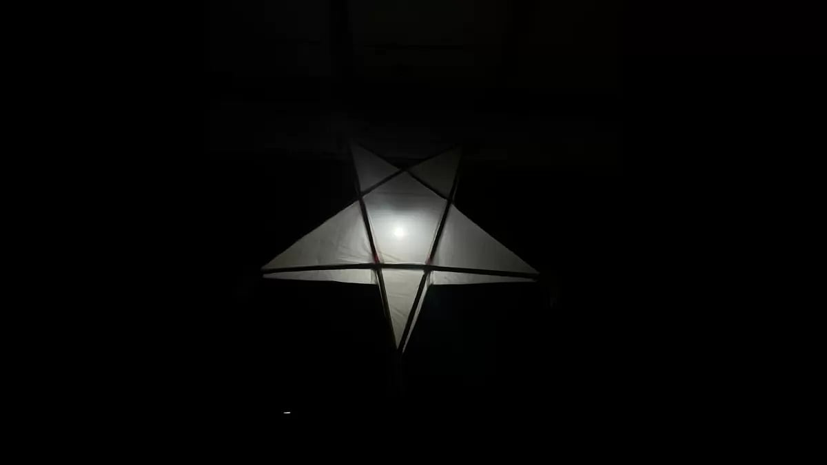 A star lantern in the dark