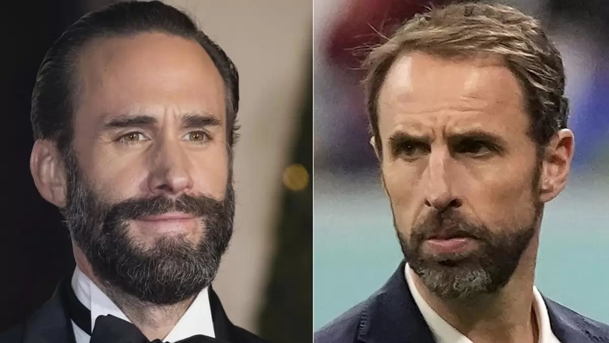 London’s National Theatre said that Fiennes (L) will portray Southgate in Dear England.