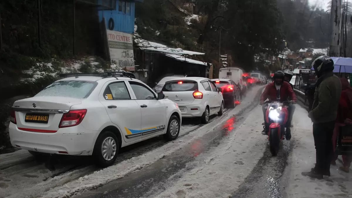 Heavy hailstorm in Shimla