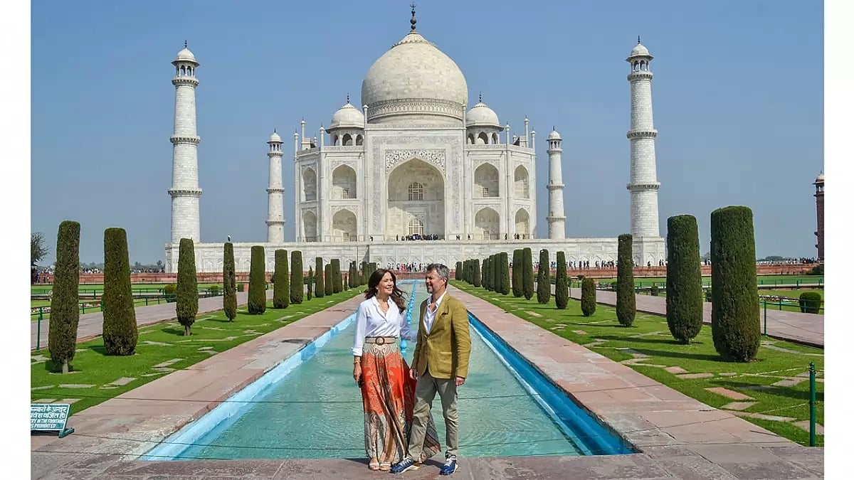 Denmarks Crown Prince and Princess at Taj Mahal