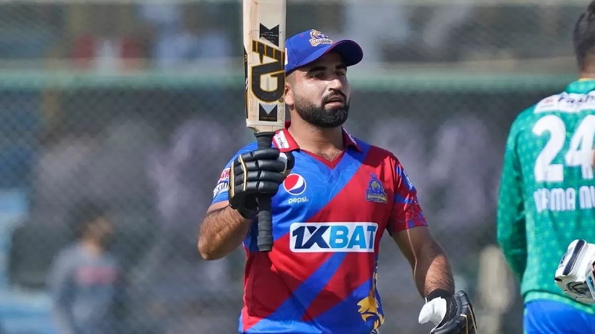 Tahir celebrates after reaching his fifty against Multan on Sunday.