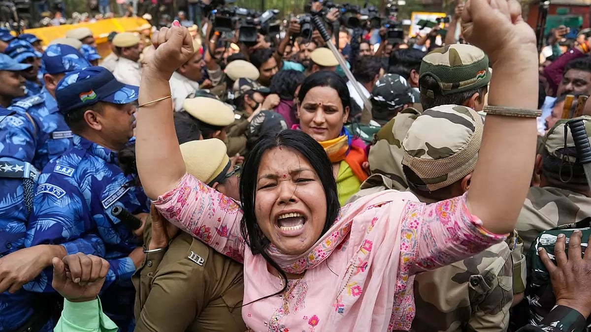 AAP protest against arrest of Manish Sisodia