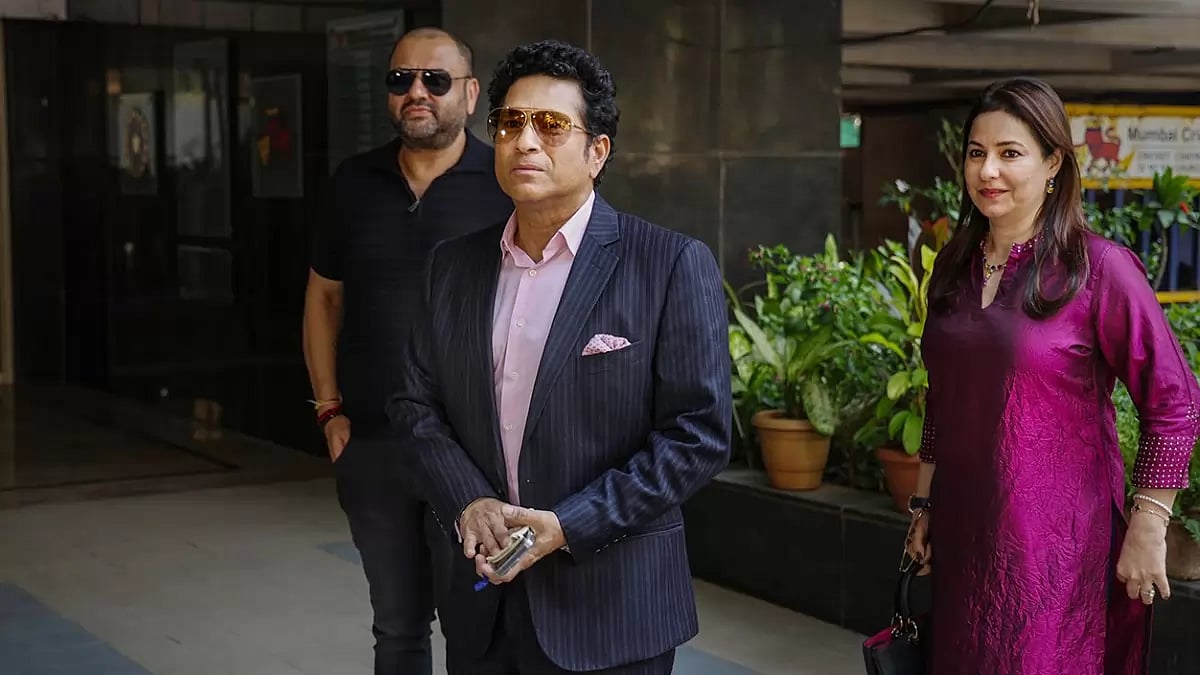 Sachin Tendulkar at Wankhede Stadium, Mumbai.