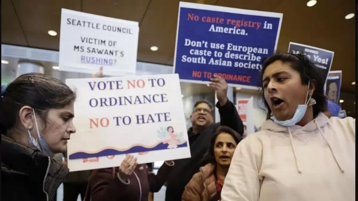 Supporters and opponents of a proposed ordinance to add caste to Seattles anti-discrimination laws.