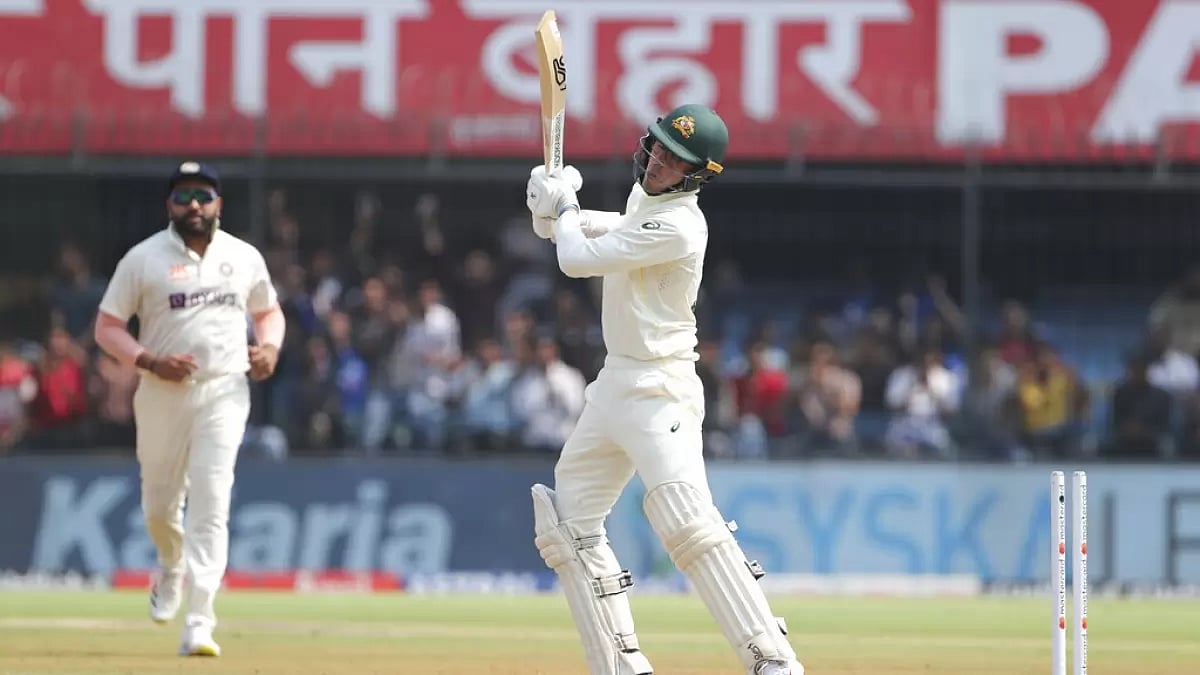 Todd Murphy was bowled for a duck by Umesh Yadav in the third Test at Indore.