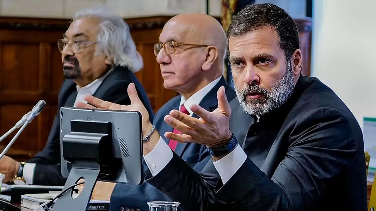 Rahul Gandhi during interation at UK Parliament