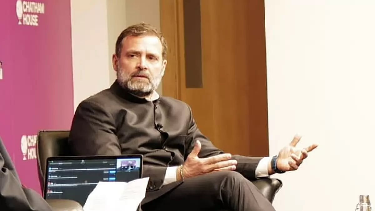 Congress leader Rahul Gandhi at an event in UK