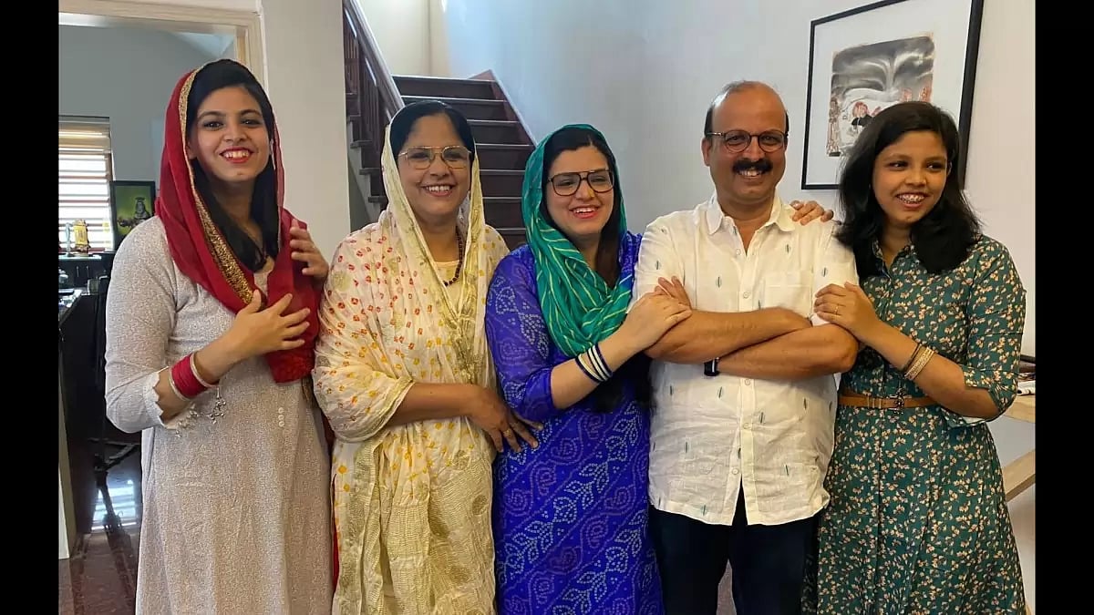 Advocate and actor C Shukkur with his family.