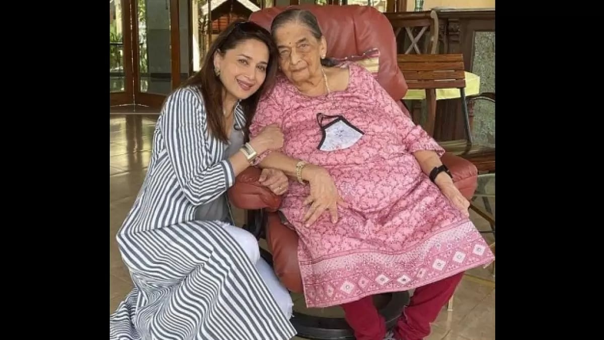 Madhuri Dixit and her mother Snehlata Dixit