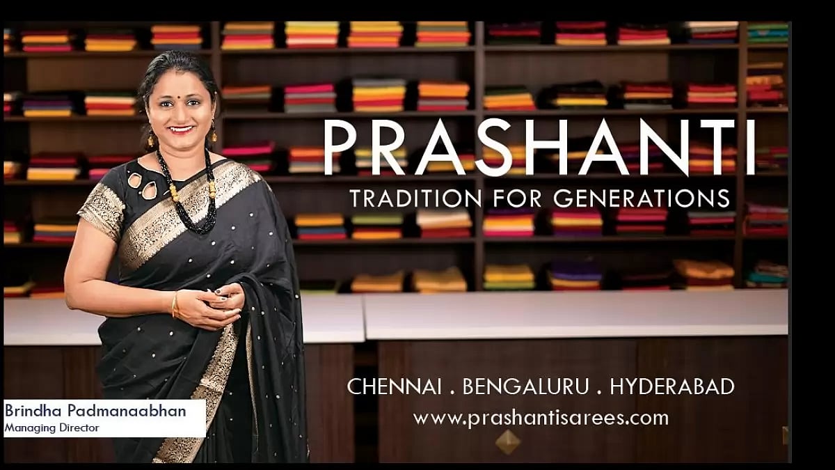 Ms. Brindha Padmanaabhan, MD, Prashanti Sarees