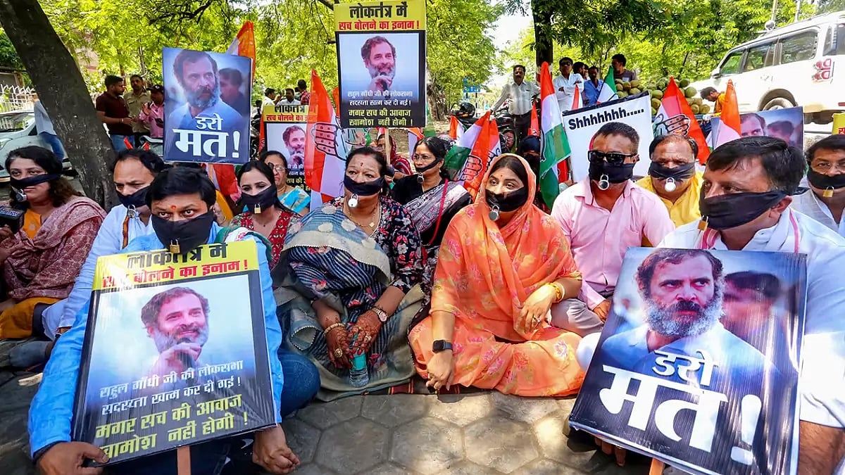 Congress protest in Bhopal