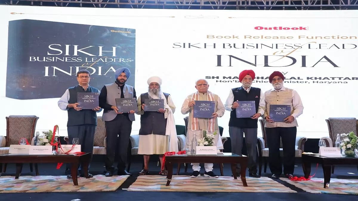 Haryana Chief Minister Manohar Lal Khattar at the launch of a coffee table book “Sikh Business Leade