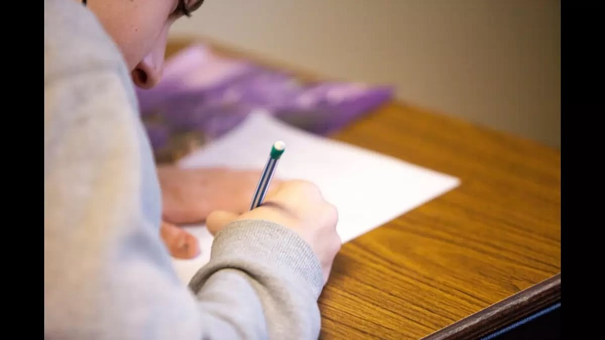 A student appearing for an exam 