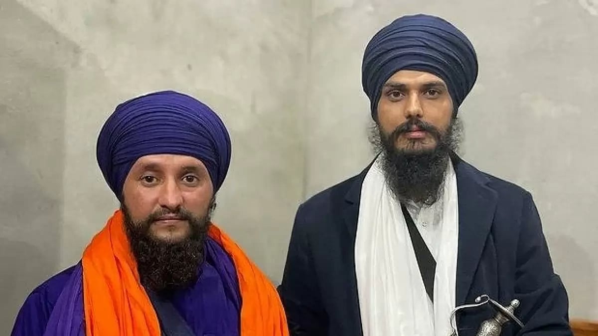 Radical preacher Amritpal Singh (Right) with his close side Papalpreet Singh (Left)