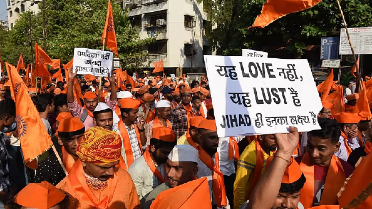 People in a rally against love jihad. At least 50 such rallies have been organised in Maharashtra 