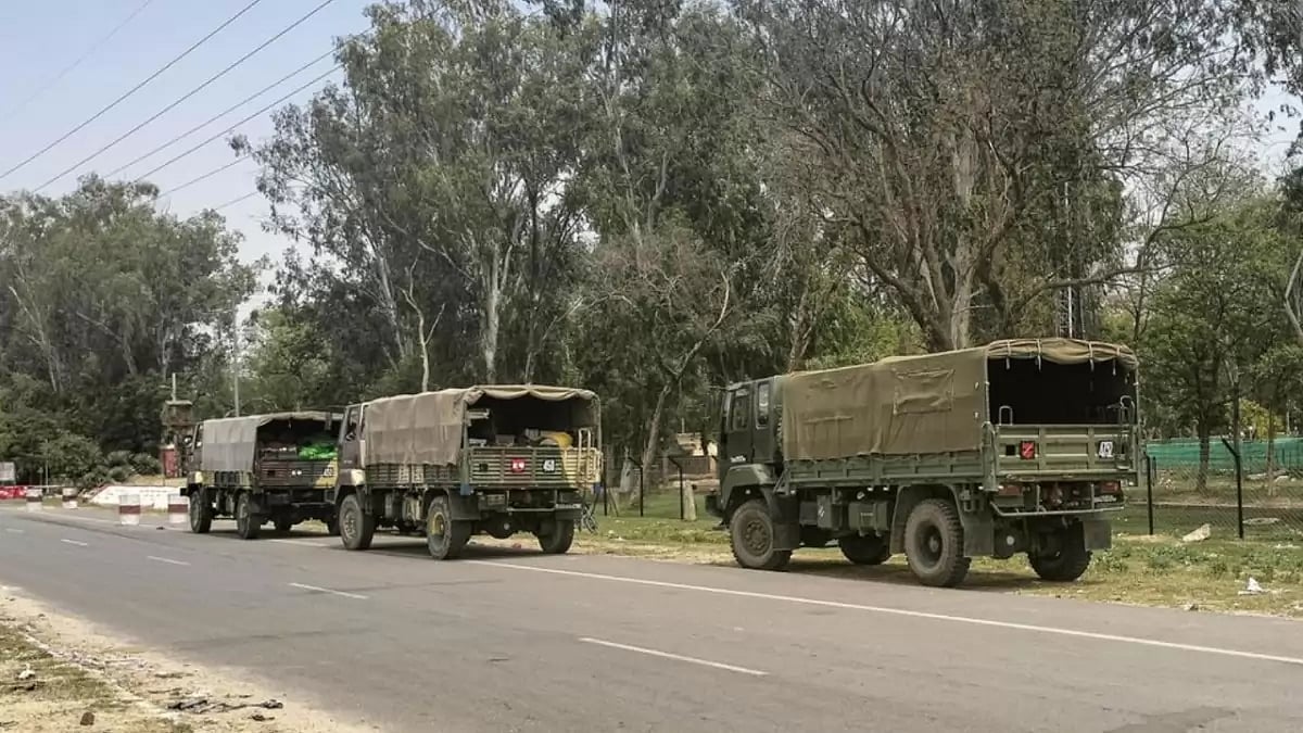 Trucks at Bathinda Military Station