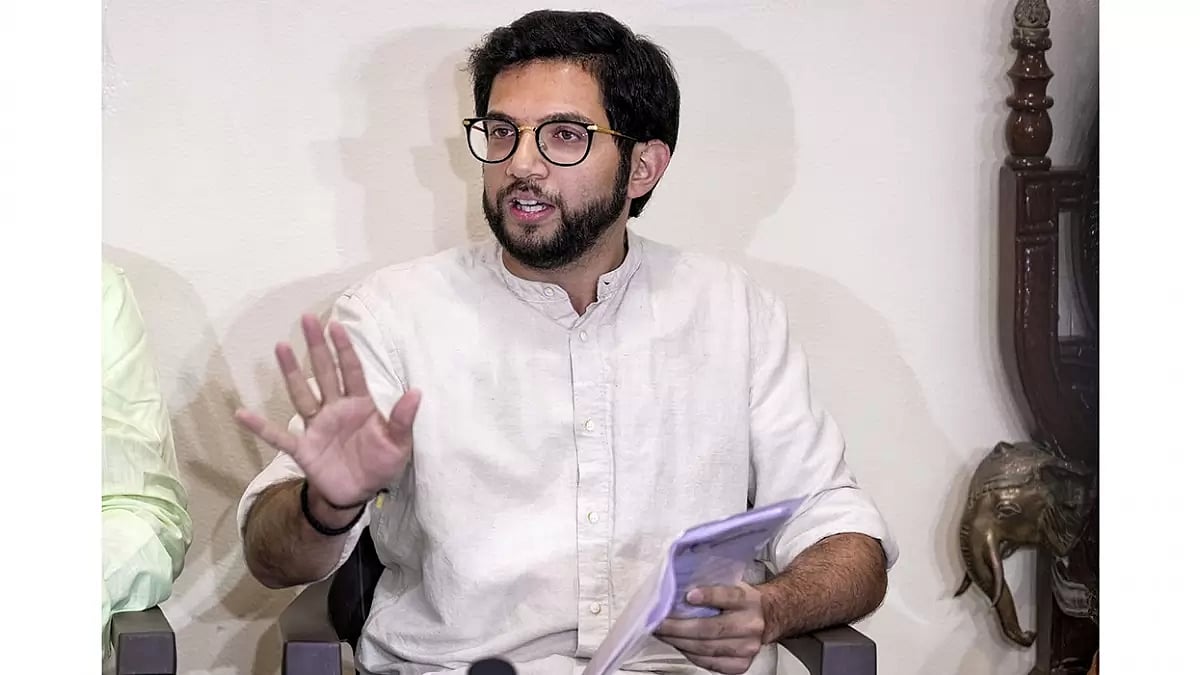 Aaditya Thackeray addresses press