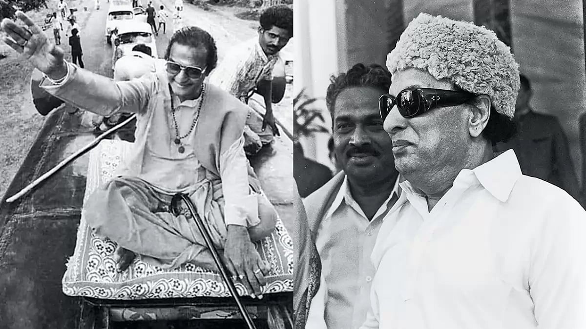 Starry Starry Eyes: (Left) Film icon N T Rama Rao and late chief minister of Andhra Pradesh during a