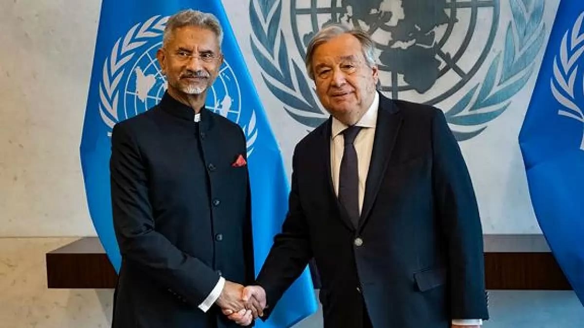 File photo : EAM S Jaishankar with UN Chief Antonio Gueterres
