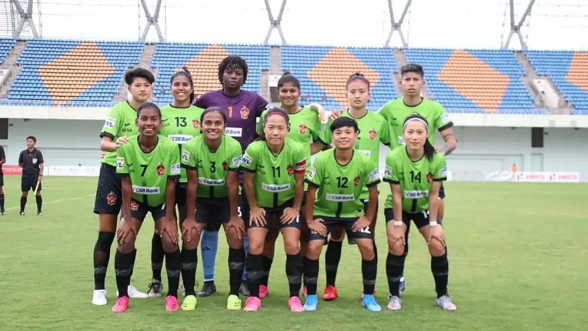Sabitra Bhandari, top right, scored five goals against EBFC on Wednesday.