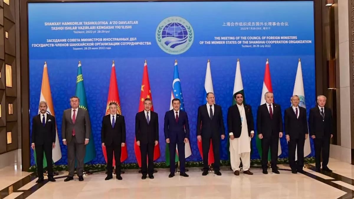 S Jaishankar and counterparts at the SCO Foreign Ministers’ Meeting at Tashkent in 2022.