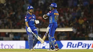 Ishan Kishan, left, and Suryakumar stitched a partnership of 116 runs on Wednesday.
