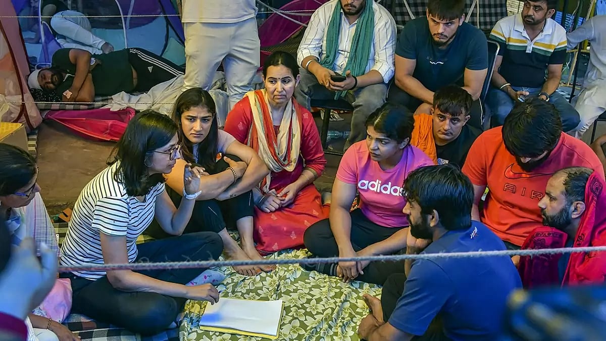 Wrestlers have been sitting on a protest in the national capital since April 23.