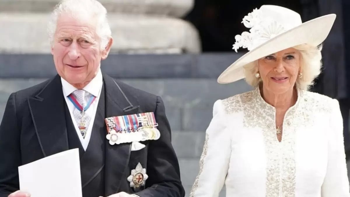 Britain's King Charles III with Queen Camilla Parker