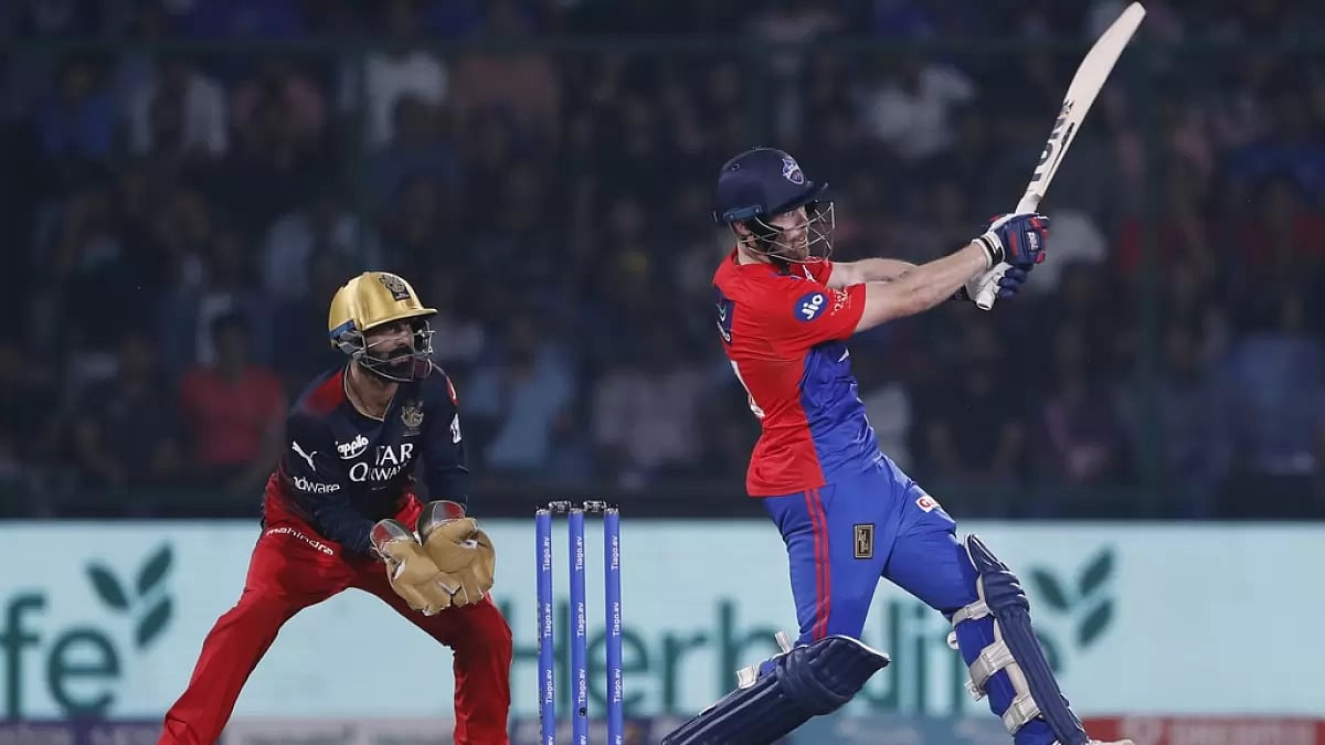 Phil Salt bats during his innings of 87 against RCB in New Delhi on Saturday.