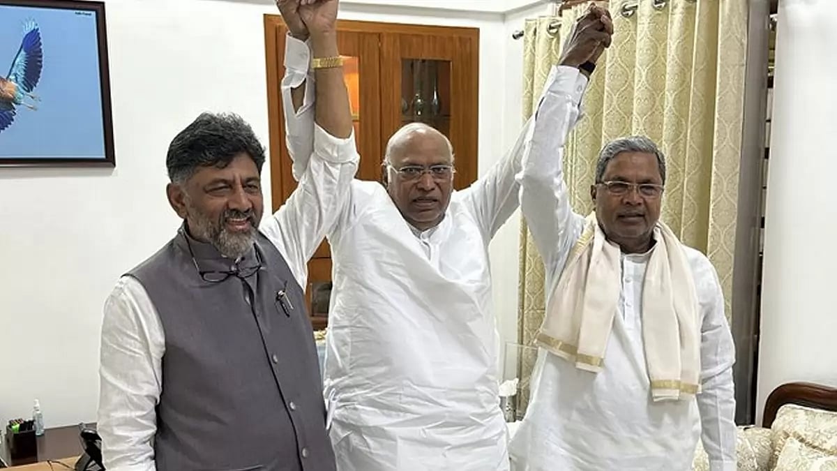 Dk Shivakumar, Siddaramaiah meet Kharge