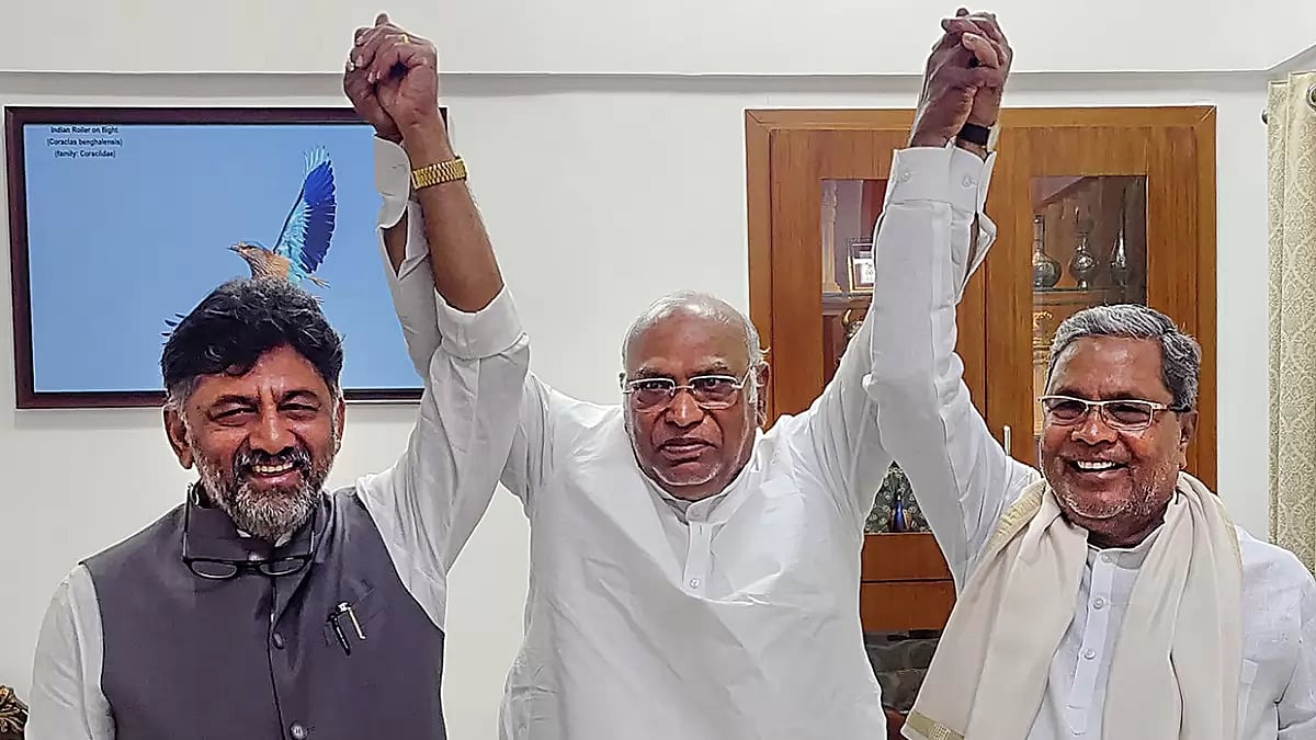 Dk Shivakumar, Siddaramaiah meet Kharge