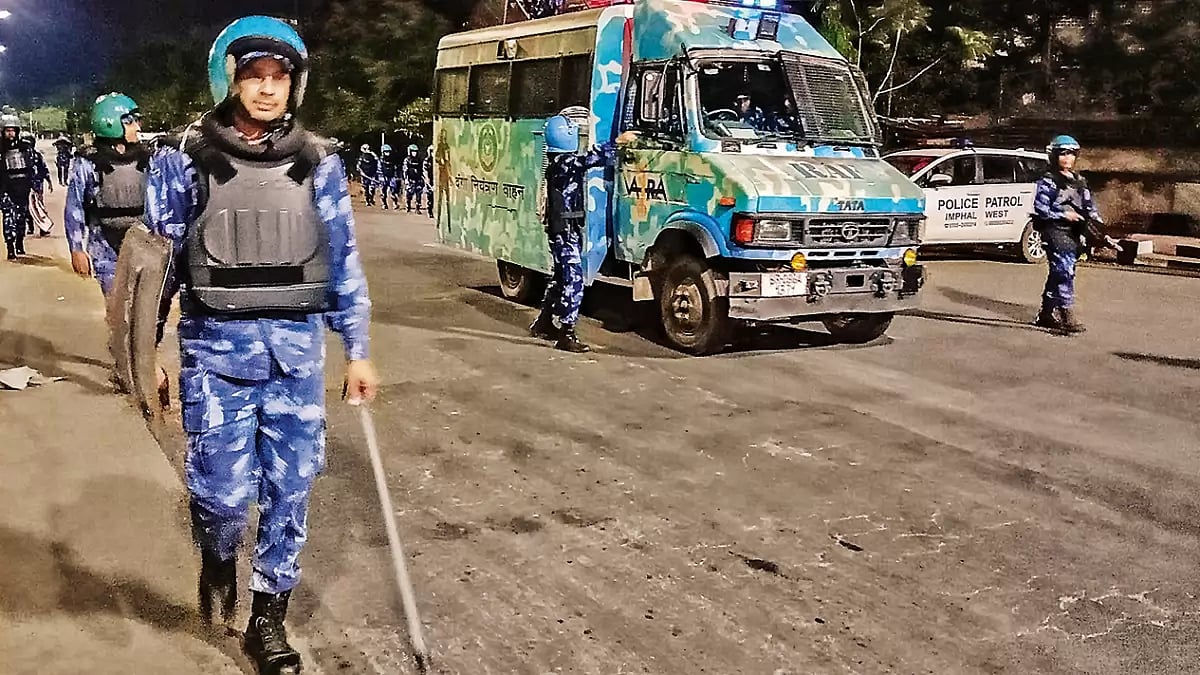 Peace and Protest: An RAF personnel during a peace march in Imphal
