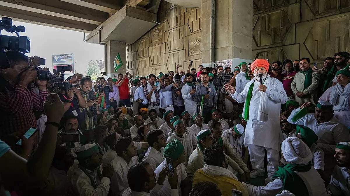 Farmers at Ghazipur border