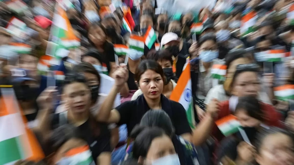 Kuki tribe protest in New Delhi