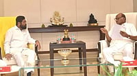 NCP chief Sharad Pawar with  Eknath Shinde