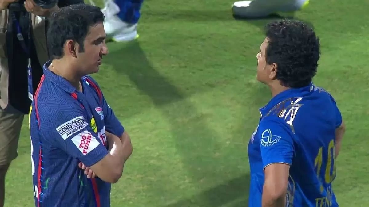 Gambhir and Tendulkar pictured during the Indian Premier League.
