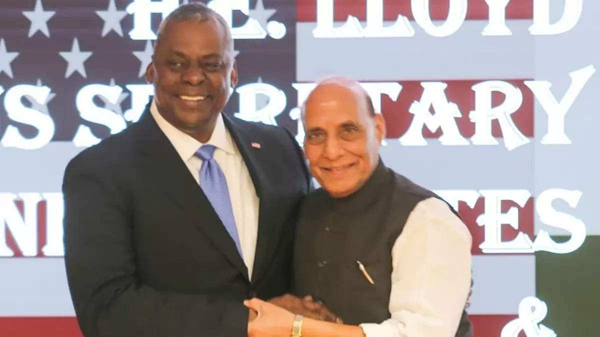 Defence Minister Rajnath Singh and US Secretary of Defense Lloyd Austin