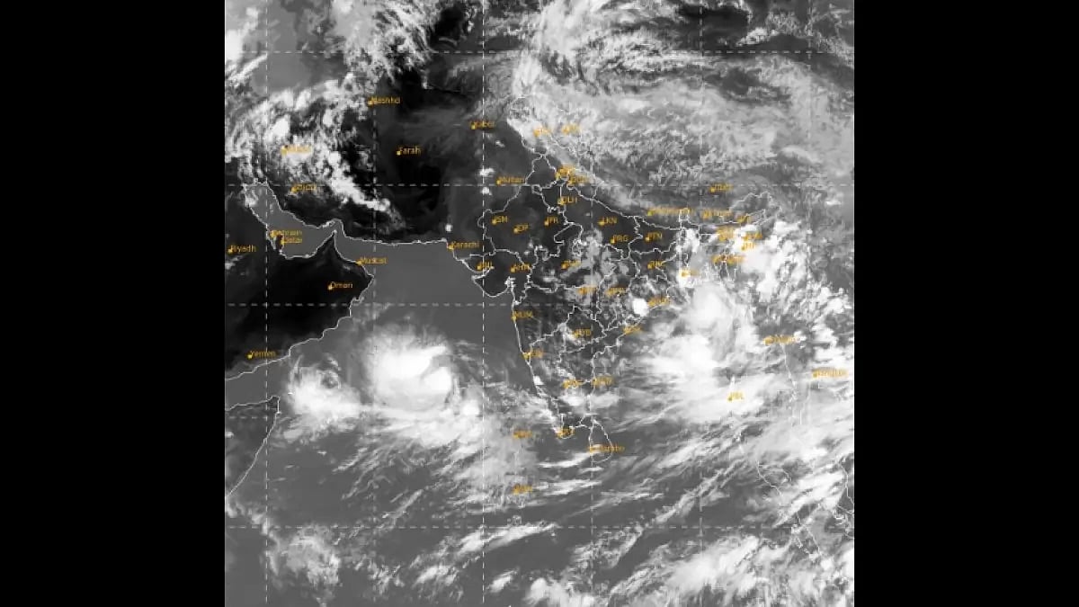 Satellite image of Cyclone Biparjoy