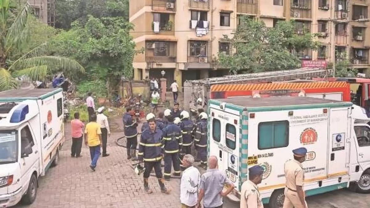 Fire in residential building