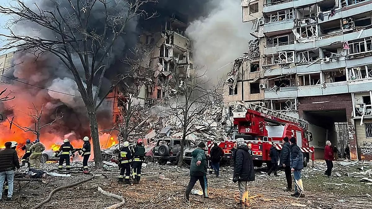 Visual of Russian missile attack on Ukraine