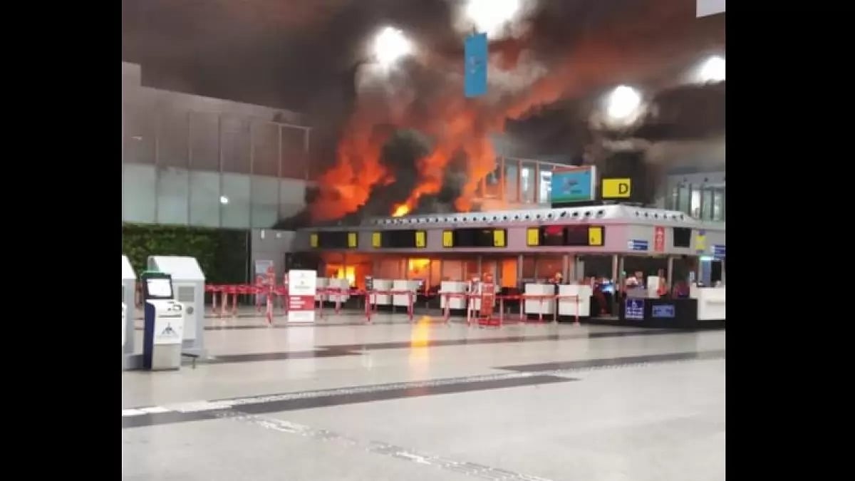 Fire inside Kolkata airport