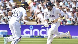 Root and Brook brought up their 50 partnership at almost a run a ball.